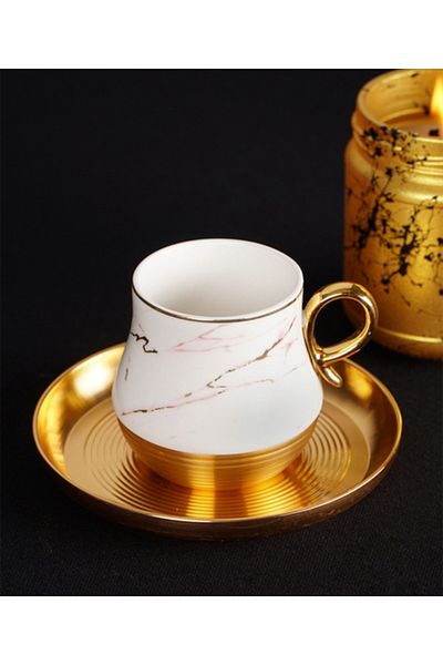 ACAR Luxury Gold Veined 6-Piece Coffee Cup Set Koh-010670/8
