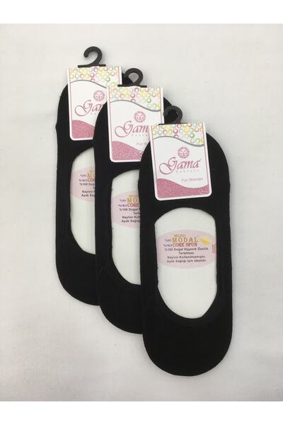 Gama Çorap 3 Pieces Micro Modal 100% Natural Nylon Free Solid Colored Silicone Thin Summer Women's Ballerinas