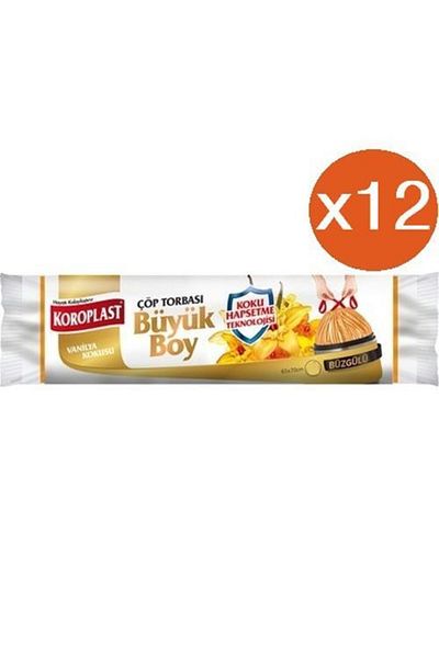Koroplast Vanilla Drawstring Large Garbage Bag 10 x 12 Pack