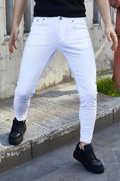 Ser Joven Λευκό Slim Fit Ανδρικό Jean Παντελόνι
