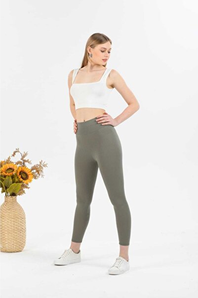 BlackList Αθλητικό κολάν Χακί Extra ψηλόμεσο με ραβδώσεις