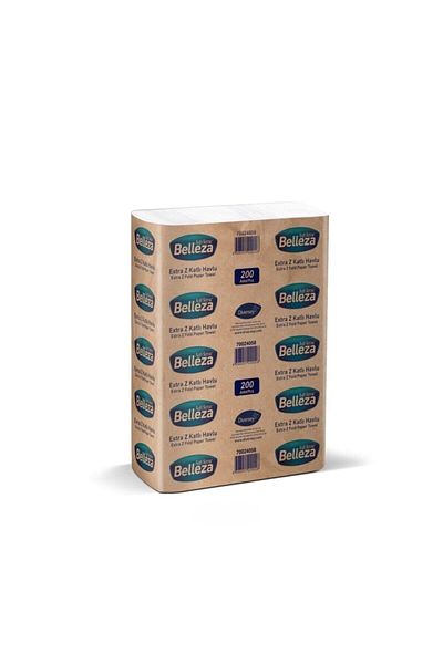 BELLEZA Extra Z Folded Towel 20 X 24 Cm 200 Sheets - 12 Pieces