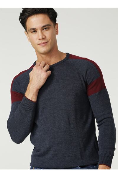 LİMON COMPANY Limon Over Indigo Melanj Bisiklet Yaka Erkek Kazak