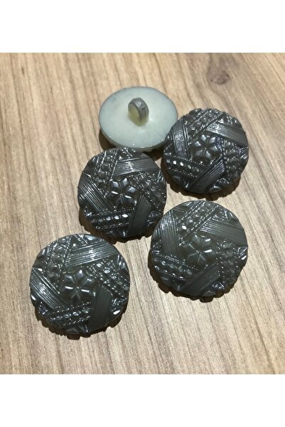 Öztürk Serrated Plastic Pearl Button 25mm. 5 Pack.