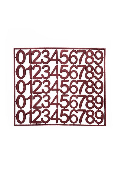 E Elmas Felt Number - Number 3cm - Claret Red