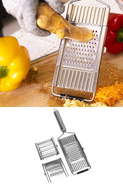 Buffer ® Adjustable 3 Different Heads Grip Non-Slip Base Stainless Steel Vegetable Slicer Pe