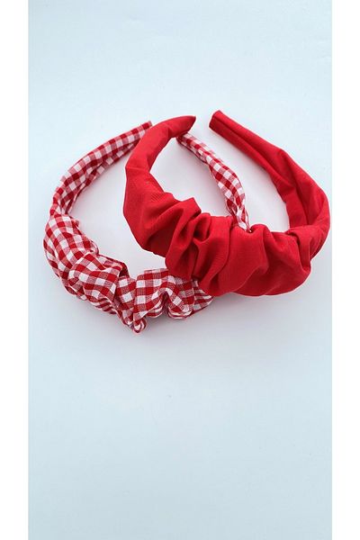 White Alamode Red Gingham + Red Gathered Crown