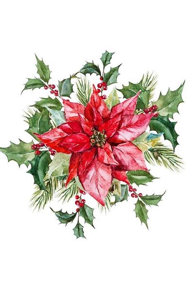 Marcel Kristal Tablo Christmas Red Flower - Diamond Mosaic Painting 53x51 cm