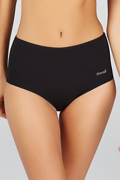 Kom Women's Black Basic Maxi Cotton Modal Lycra Panties 6-pack