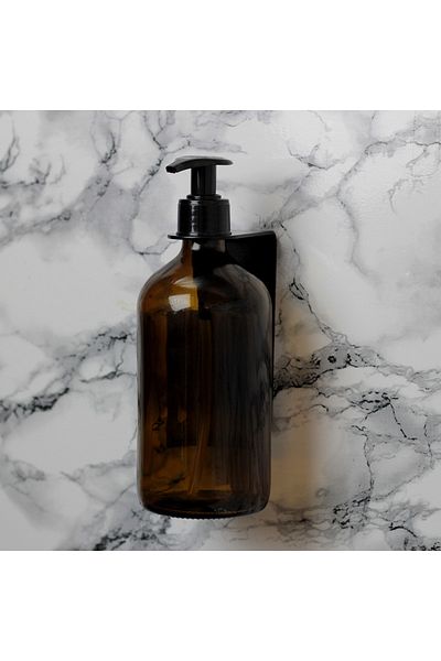 Hobi Demir Sanat 1 τεμάχιο 500ml Amber Brown Glass Dispenser υγρού σαπουνιού με Στήριγμα κρεμάστρας, Γυάλινο μπουκάλι