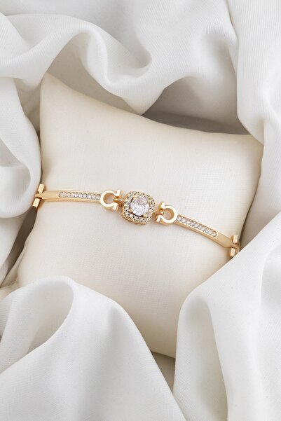 Sortie Aksesuar Baget Pırlanta Modüllü Zirkon Taşlı Kare Figürlü Kelepçe Bile...