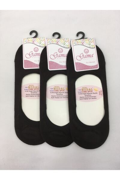 Gama Çorap 3 Pieces Micro Modal 100% Natural Nylon Free Solid Colored Silicone Thin Summer Women's Ballerinas