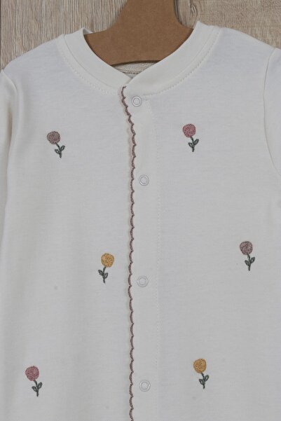 Bebbemini Baby Girl Rompers Rose Embroidered 100% Cotton Rompers