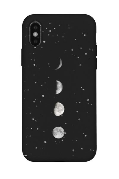 Spoyi حافظة هاتف سوداء فاخرة متوافقة مع هاتف Iphone X - Xs بتصميم Full Moon