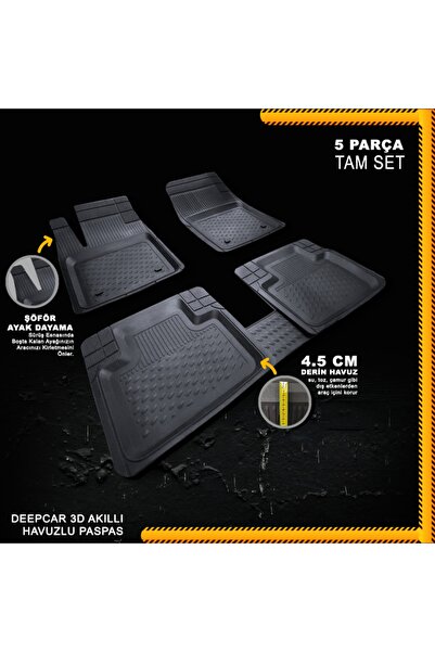 PROMATS Volkswagen Jetta 2008 Uyumlu Deepcar Akıllı 3d Havuzlu Paspas