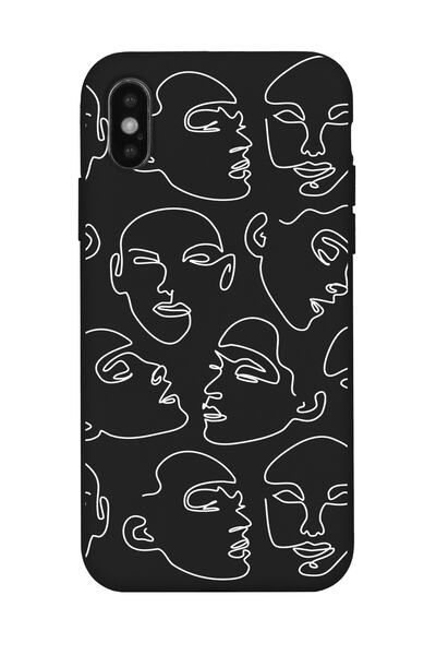 Spoyi حافظة هاتف سوداء فاخرة بتصميم ظلية متوافقة مع هاتف Iphone X - Xs