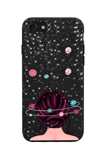 Spoyi Black Premium Phone Case with Space Girls Design Compatible with iPhone...