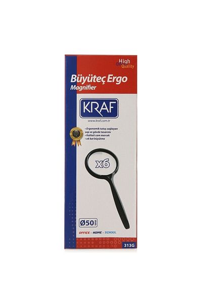 KRAF 313g Εργονομικός μεγεθυντικός φακός 6x 50mm