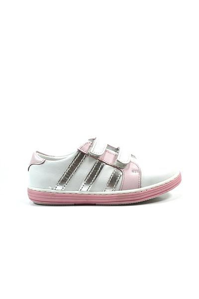 Onlo Ayakkabı Onlo 1147 Pantofi de fată ortopedic din piele naturală, albă, cu velcro