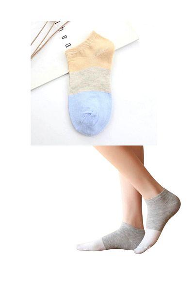 socksbox Опаковка от 5 дамски многоцветни къси чорапи / 36-40 / на части