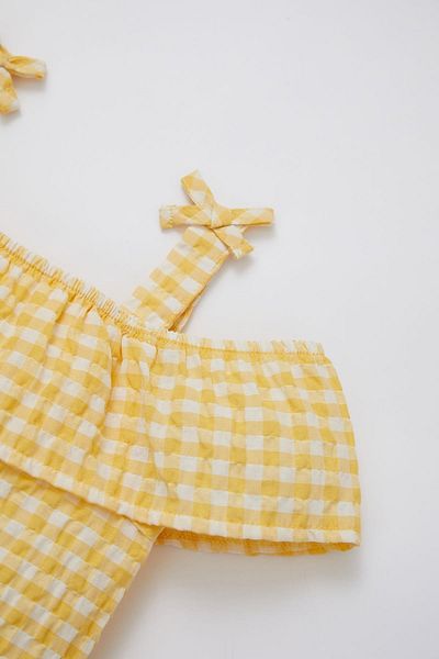 DeFacto Baby Girl Gingham virágos pántos ing