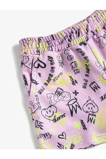 Koton Elastické šortky se vzorem v pase, krátké kapsy, bavlna