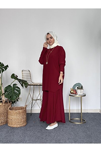ASEL FASHİON Pleated Sandy Double Set