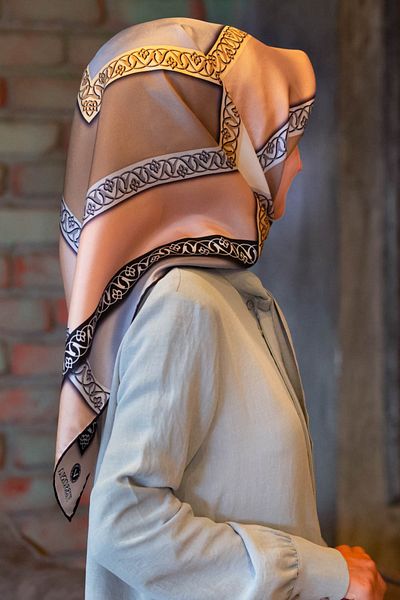 Vissona Γυναικείο μεταξωτό κασκόλ Twill σε σκόνη γκρι
