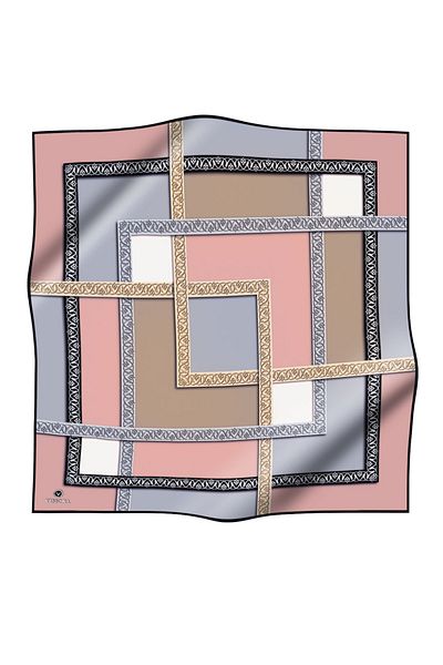 Vissona Γυναικείο μεταξωτό κασκόλ Twill σε σκόνη γκρι