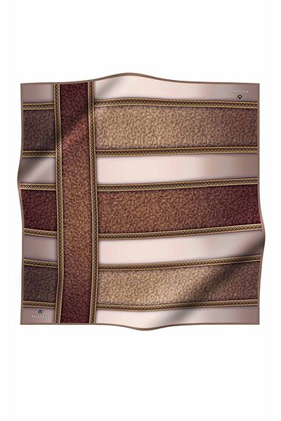 Vissona Γυναικείο μεταξωτό μαντήλι Twill Μπεζ μουστάρδα