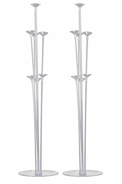 Parti dolabı 2 Adet Balon Süsleme Standı 7li Çubuklu Ikili Set Ayaklı Stand