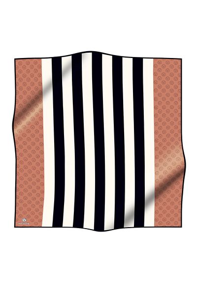 Vissona Γυναικείο μεταξωτό κασκόλ Twill Χάλκινο Μαύρο