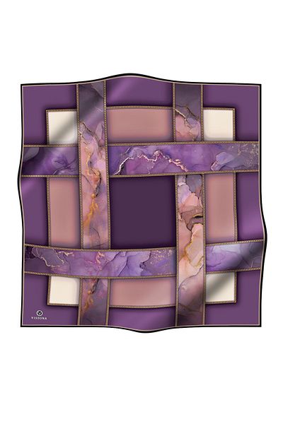 Vissona Γυναικείο μεταξωτό μαντίλι Twill Purple Powder