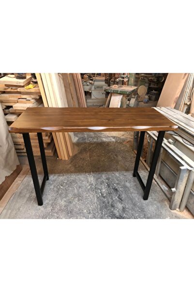 Bintaş Mobilya Kütük Ağaç Bar Masa Ceviz Renk 70x150.cm