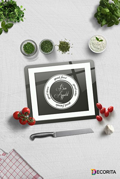 Decorita لوح تقطيع زجاجي بخلفية سوداء من Good Food - 29 سم × 34 سم