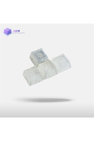 New Keycaps Holographic Silver W-a-s-d Ve Yön Tuşları Dörtlü Set Mekanik Klav...