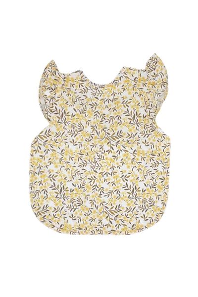 Modakids Flower Patterned Rope Tied Liquid Proof 2-5 Years Old Girl's Nutrition and Activity Bib