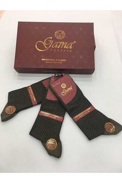 Gama Çorap 3 τεμάχια Mercerized + Bamboo Blended 100% Natural Nylon Δωρεάν Ζακάρ με σχέδιο Λεπτές καλοκαιρινές ανδρικές κάλτσες