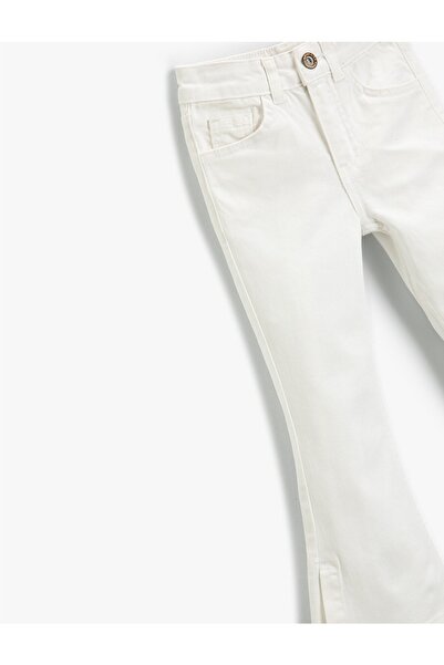 Koton Detailní rozpark s vysokým pasem Spaghetti Jeans Bavlna