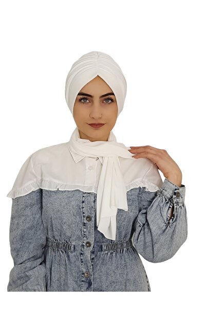 R&S modibone Σχέδιο Shirred Ready Bonnet Hijap Ecru