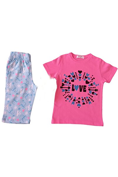 Newteam Детски комплект пижама с къси ръкави и капри панталони с мотиви за мо...