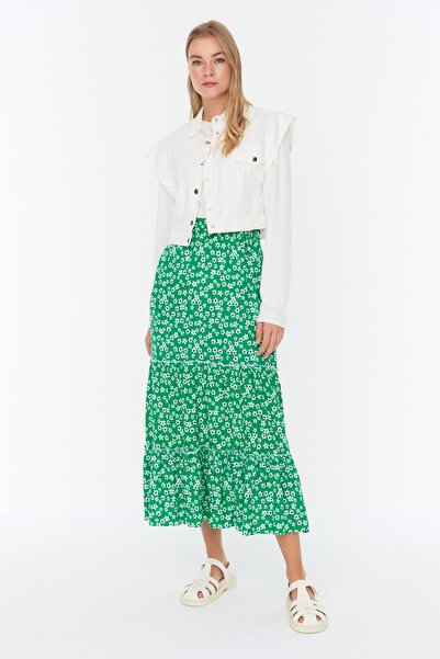 Trendyol Modest Skirt - Grün - Maxi