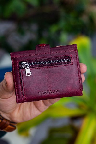 Garbalia Crazy Claret Red Wallet with Leather Coin Compartment