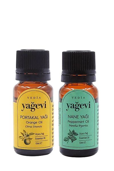 Yağevi Pure Orange Oil and Peppermint Oil - 10 ml Essential Oil Set of 2
