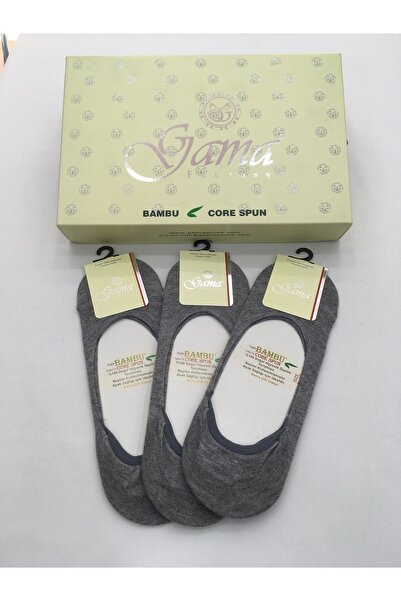 Gama Çorap 3 Pieces Bamboo 100% Natural Nylon Free Solid Colored Silicone Thin Summer Men's Ballerinas