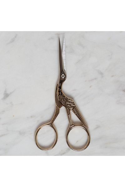 Yabalı Wild Swan Decorative Embroidery Scissors - Gold - Stork Scissors