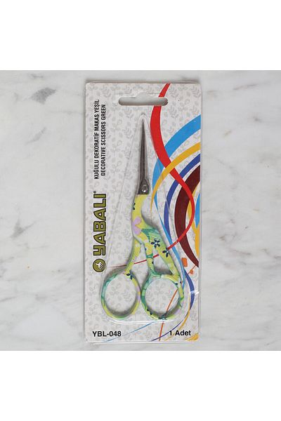 Yabalı Wild Swan Decorative Embroidery Scissors - Green - Stork Scissors