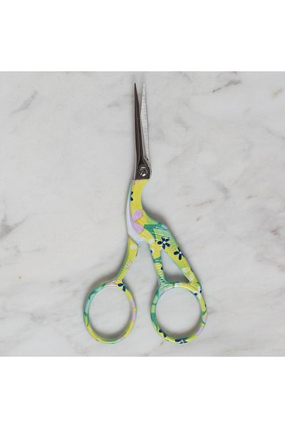 Yabalı Wild Swan Decorative Embroidery Scissors - Green - Stork Scissors