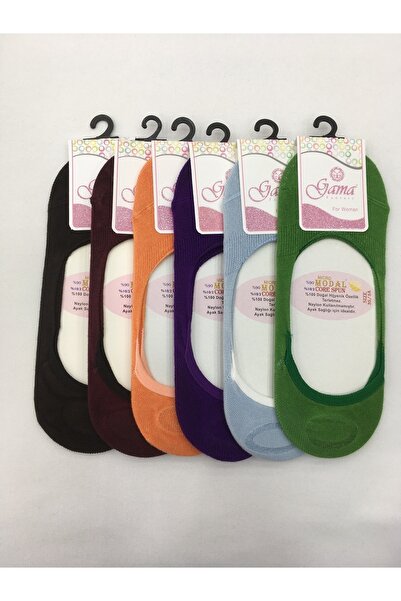 Gama Çorap 6 броя тънки летни дамски балерини от микромодал, 100% естествени, без найлон, едноцветни, силиконови