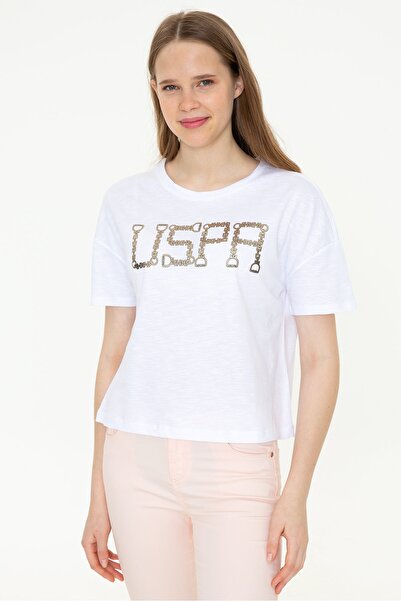 U.S. Polo Assn. Λευκό γυναικείο μπλουζάκι